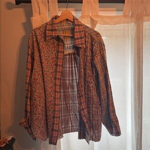 Multicolor Patchwork POL Button-Up Shirt